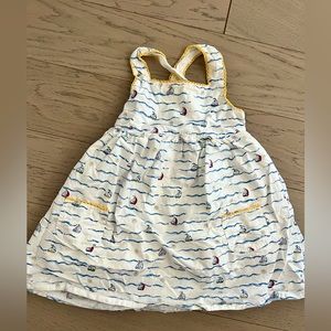 Like new adorable boat print summer cotton dress, girls 2-3